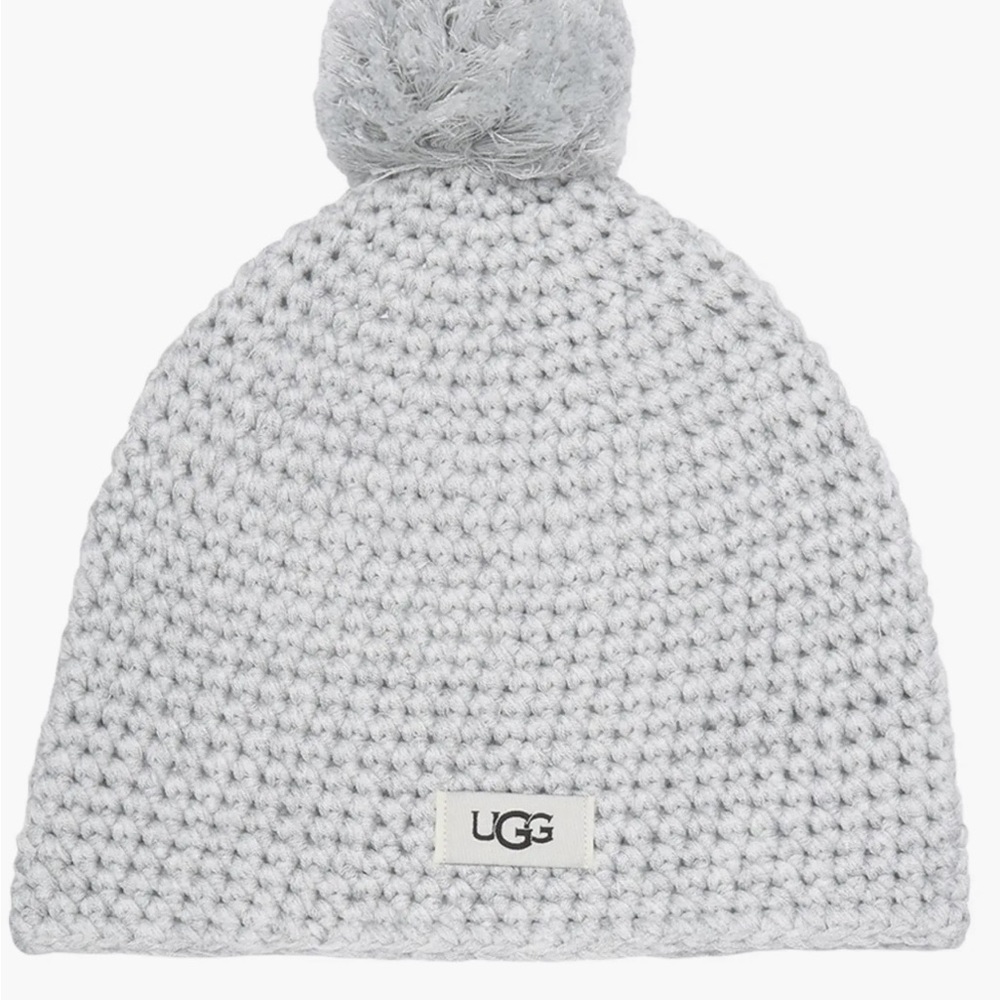 UGG women’s Knit Pom-Pom beanie- Grey Heather